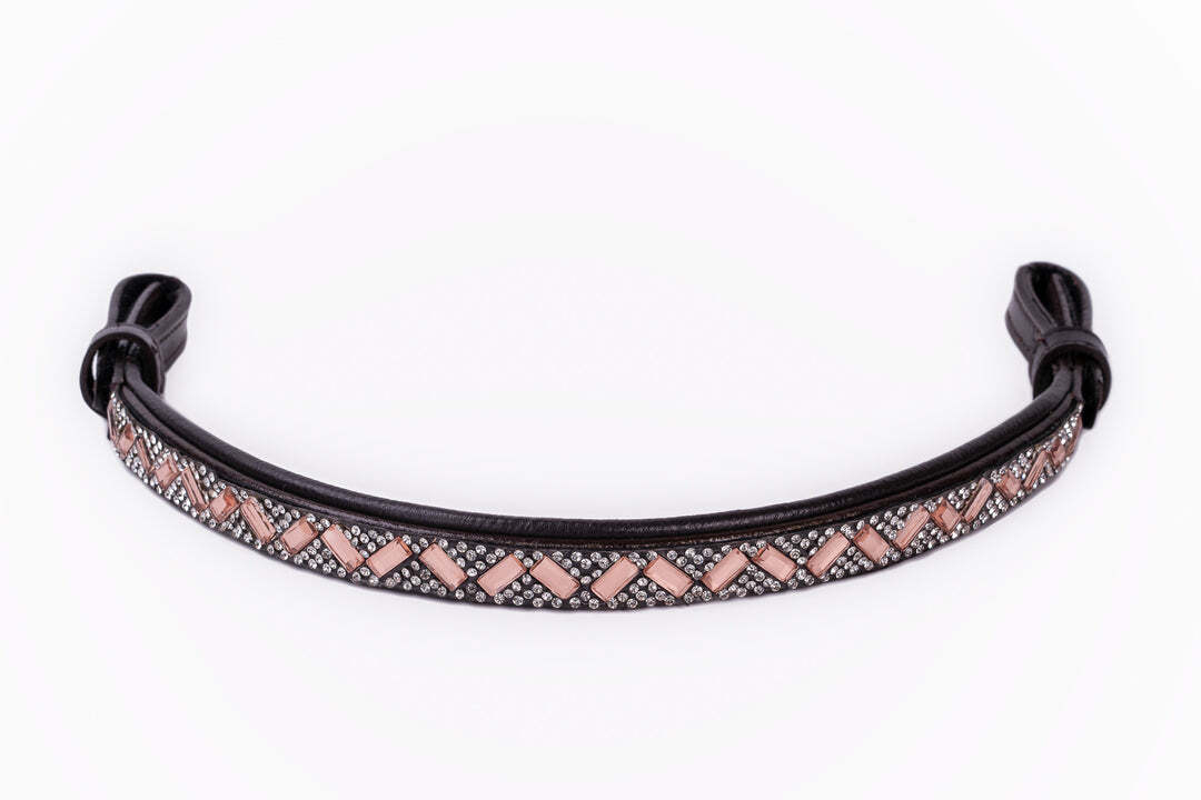Bridleberry Peach Chevron Leather Browband
