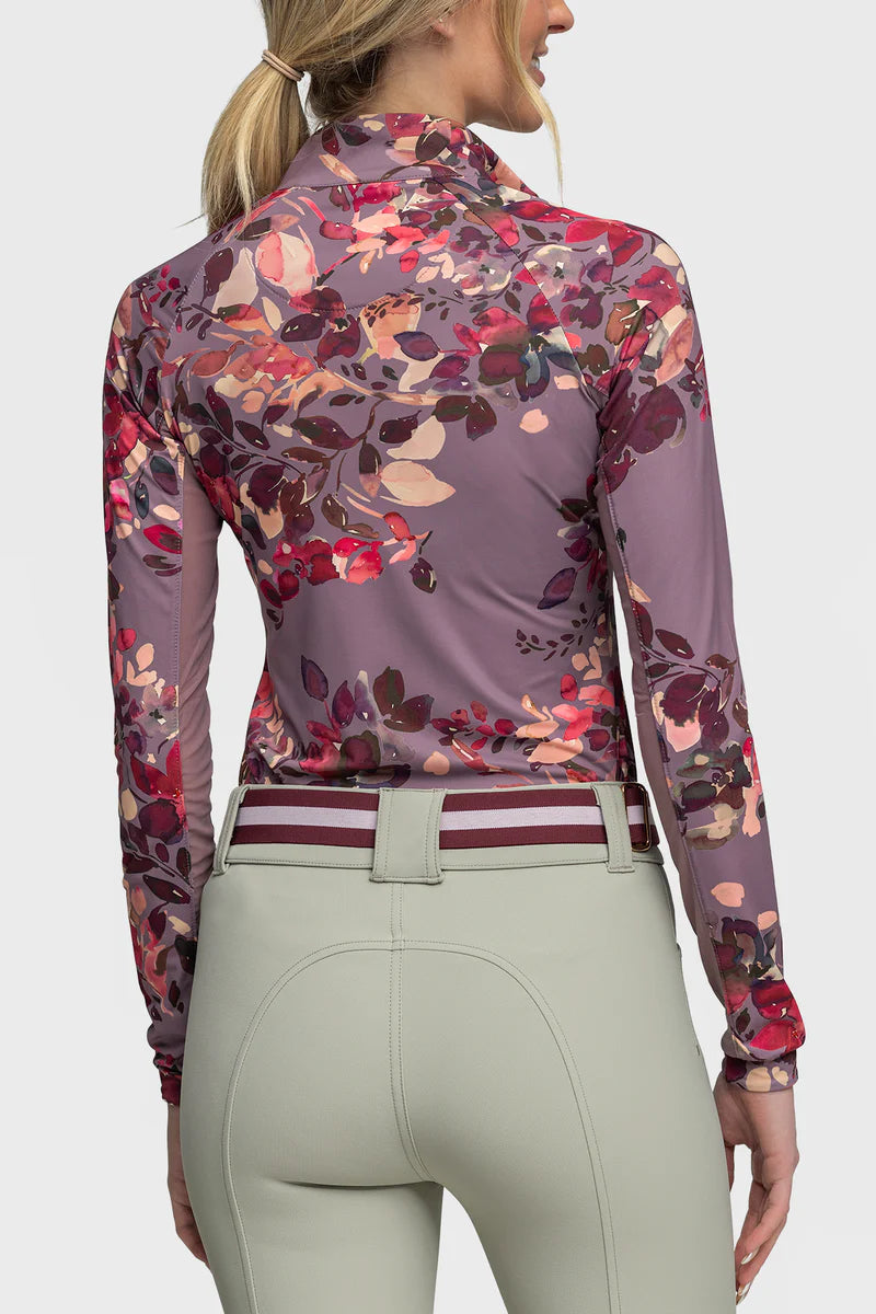 Kastel Denmark Long Sleeve Dusty Mauve Watercolor 1/4 Zip
