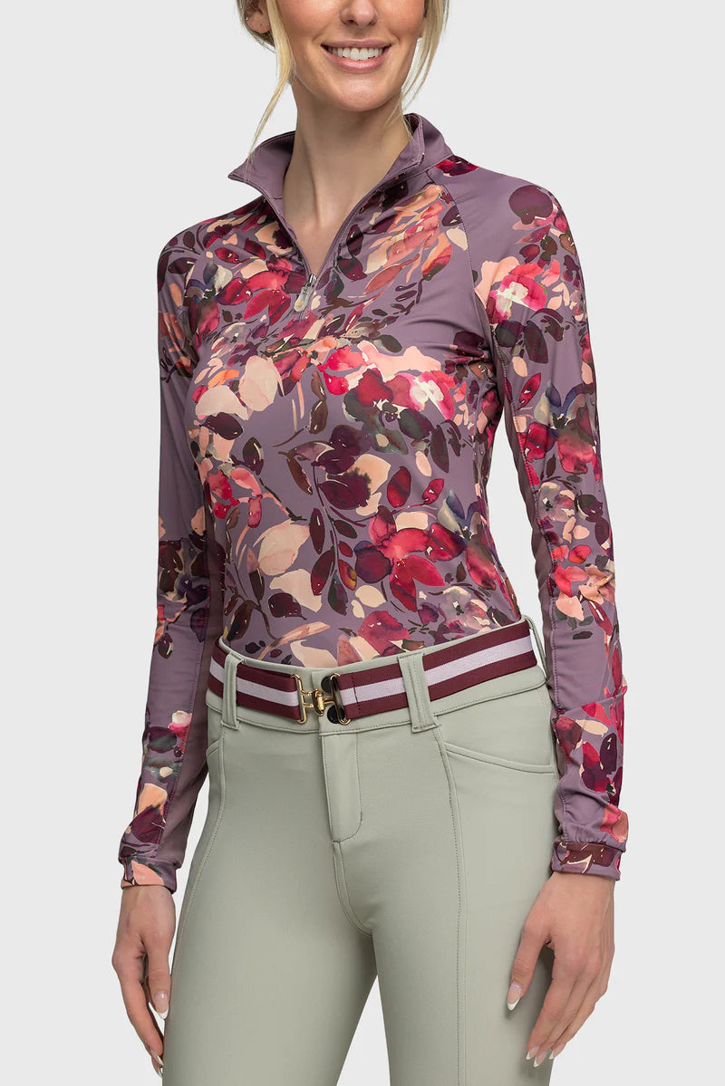 Kastel Denmark Long Sleeve Dusty Mauve Watercolor 1/4 Zip