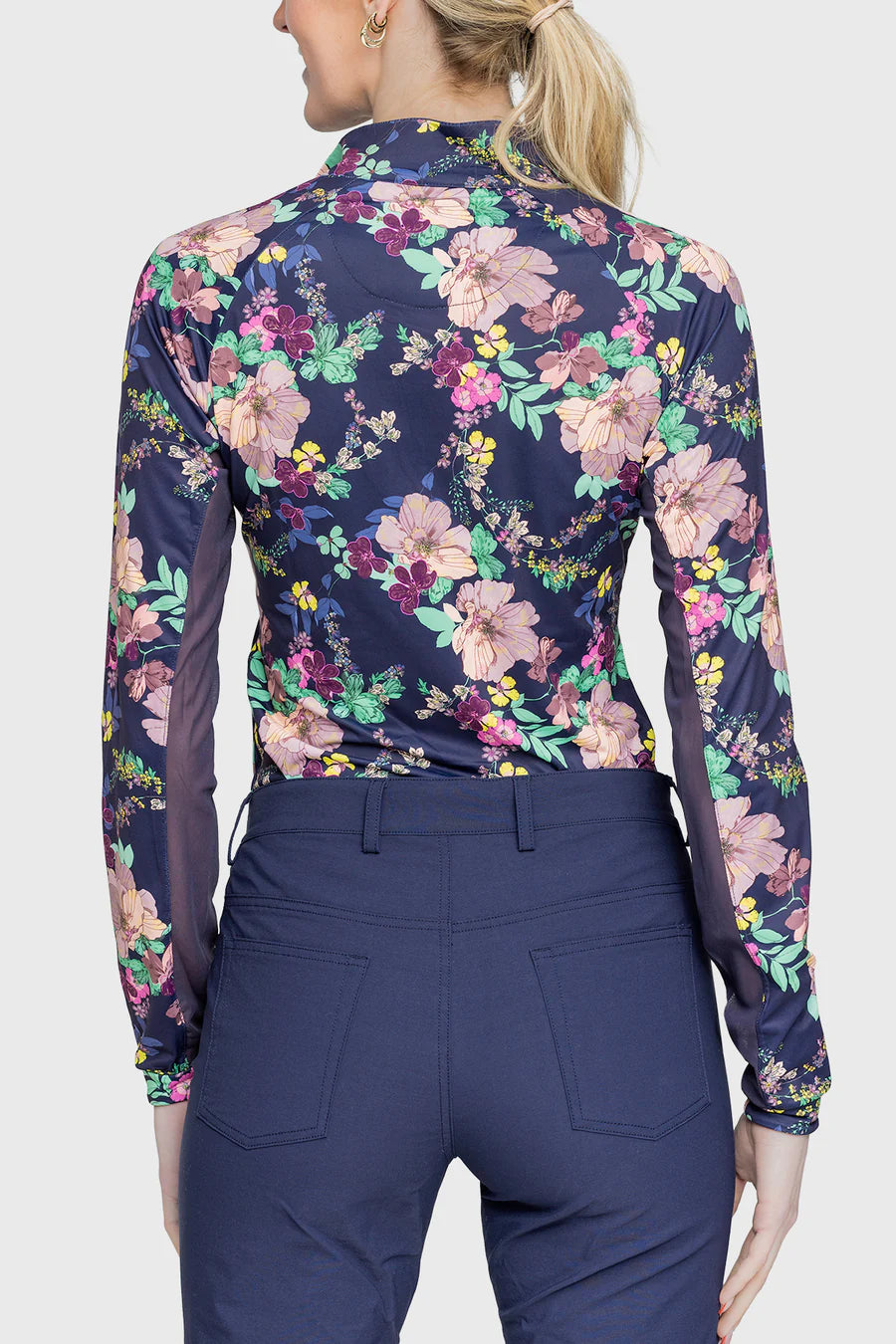 Kastel Denmark Navy Lush Garden 1/4 Zip Long Sleeve