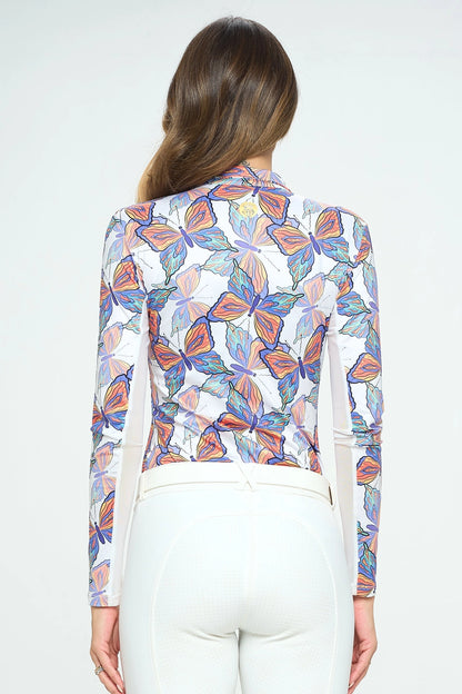 Dancing Equestrian Spring Butterflies Sun Shirt
