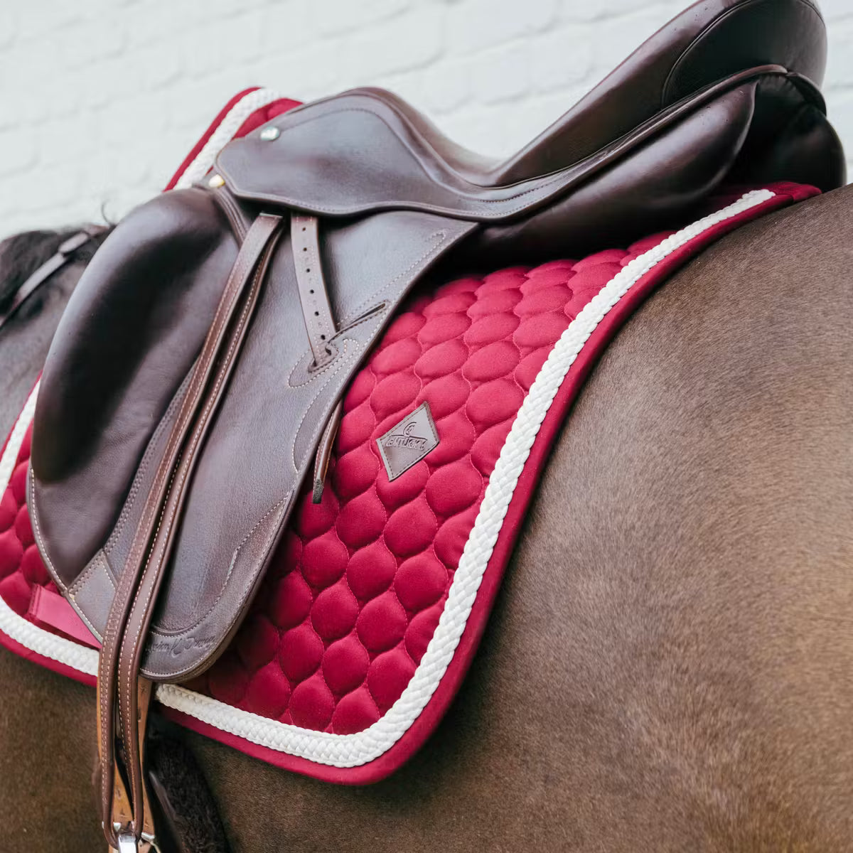 Kentucky Plaited Cord Dressage Pad in Bordeaux