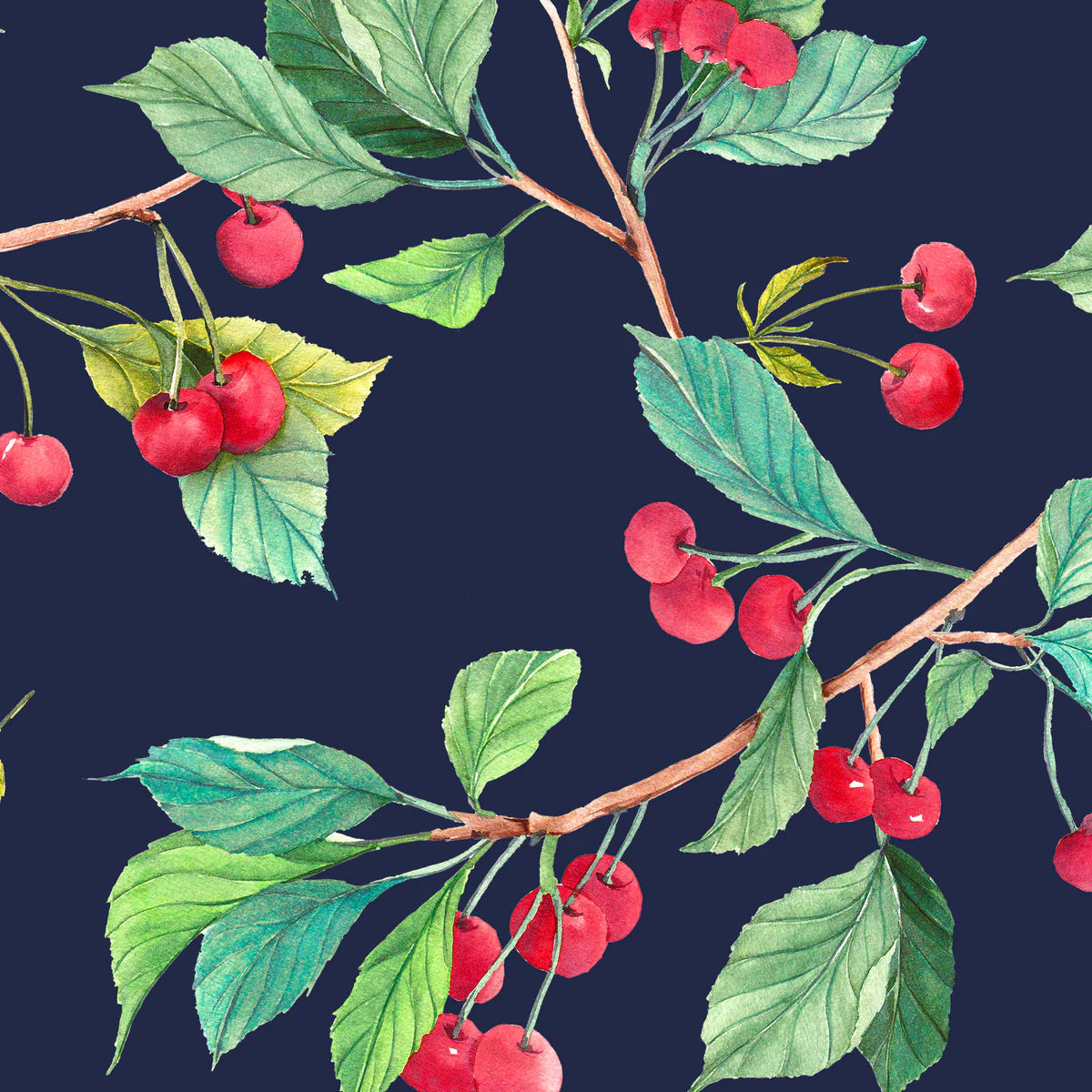 Kastel Denmark Long Sleeve Navy Cherries 1/4 Zip