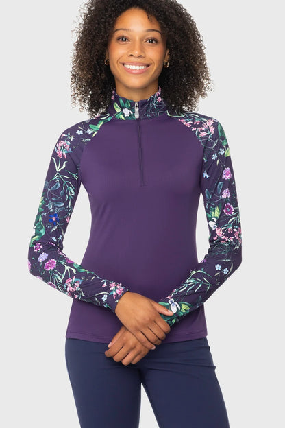 Kastel Denmark Violet Botanical Garden 1/4 Zip Raglan