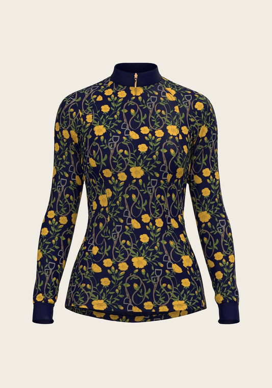 Espoir Equestrian Stirrups in Navy Quarter Zip Shirt