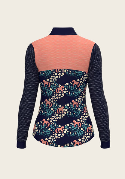 Espoir Equestrian Cavallo Flowers Sport Mesh Shirt