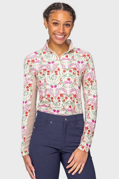 Kastel Denmark Red Scandinavian Berries 1/4 Zip