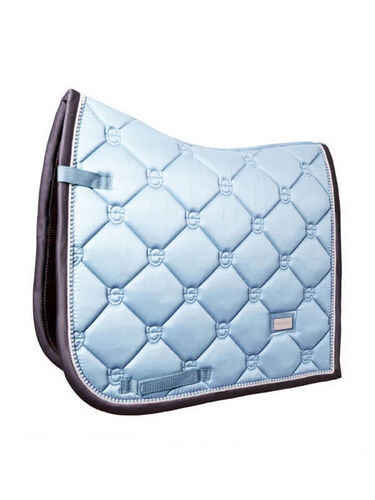 Equestrian Stockholm Dressage Saddle Pad in Ice Blue with Pearls