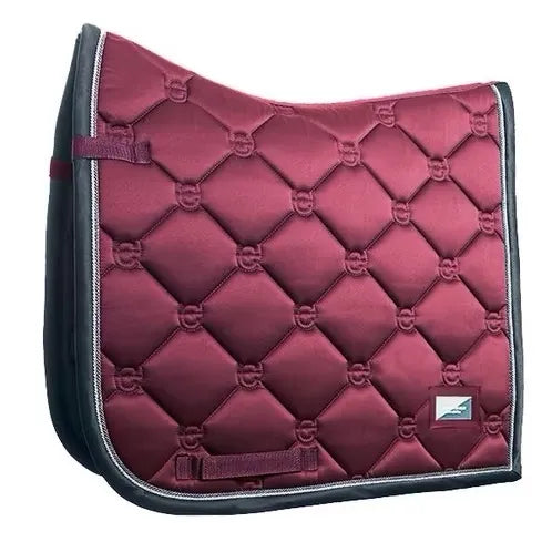 Equestrian Stockholm Dressage Saddle Pad in White Rose