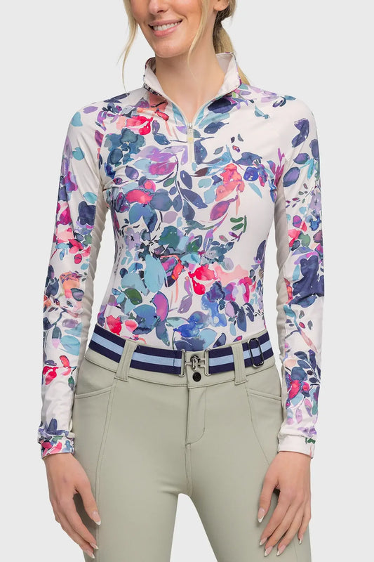 Kastel Amethyst Watercolor Floral Long Sleeve Shirt