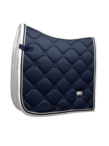 Equestrian Stockholm Dressage Saddle Pad in Navy and White