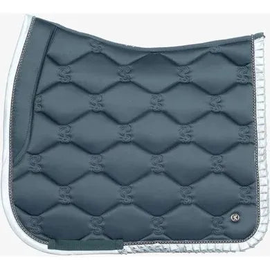 PS of Sweden Dressage Saddle Pad in Steel Blue Ruffle